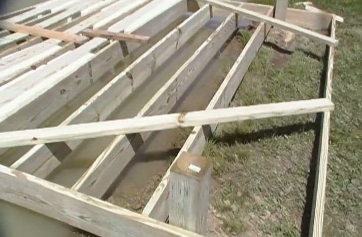 Building a dock (pier) on the farm pond was a little 