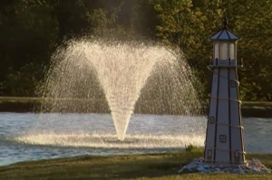 pond fountain sunlight fountain sun lite house