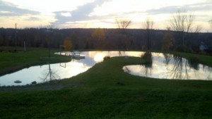 fall pond sunset