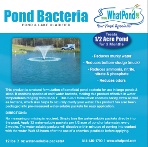 Half Acre Pond Cleaner Kit 1 Half Acre Pond and Lake Clarifier 12 pound 1 ounce packets