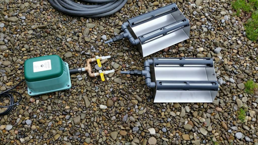 shallow pond aeration system double wide diffusers