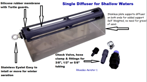 Pond Bottom Single Diffuser Shallow Water