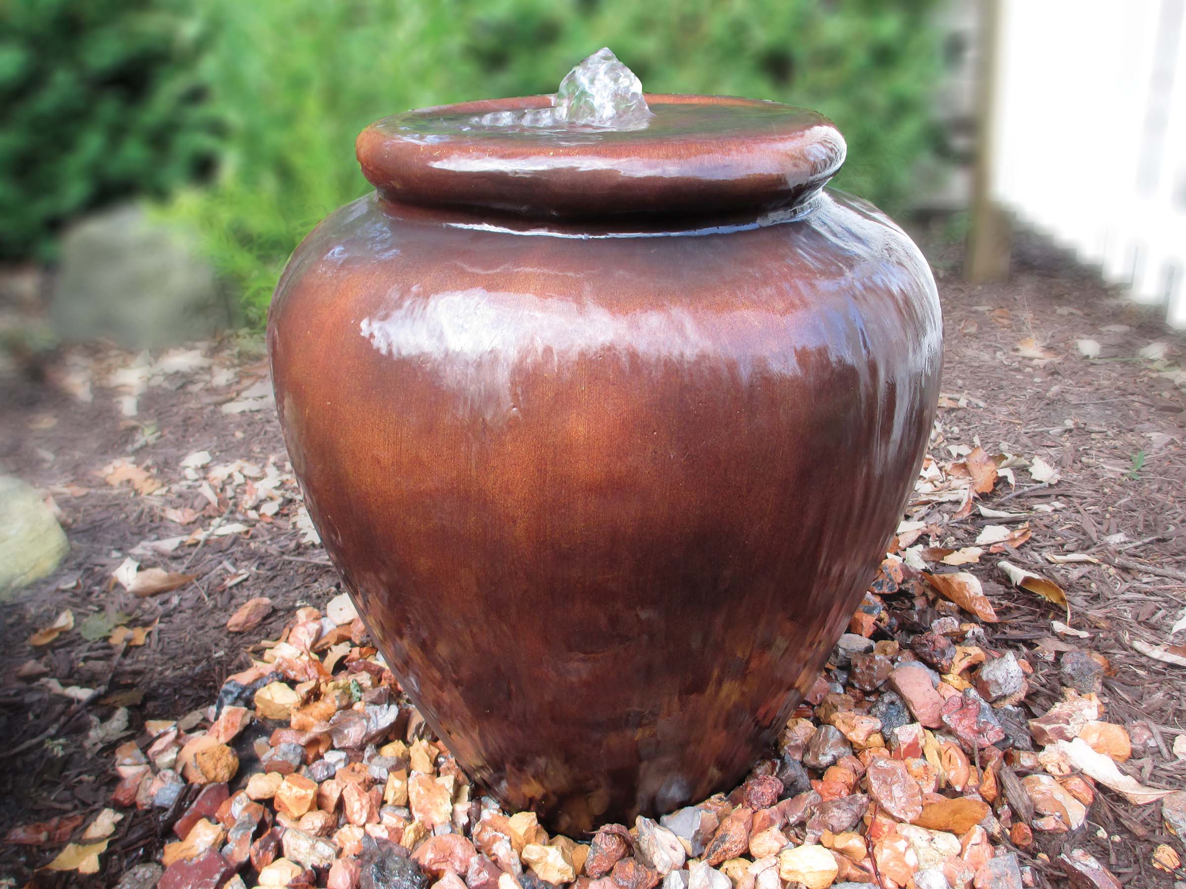 Self contained vase fountains w/ options colors, in ground or above.